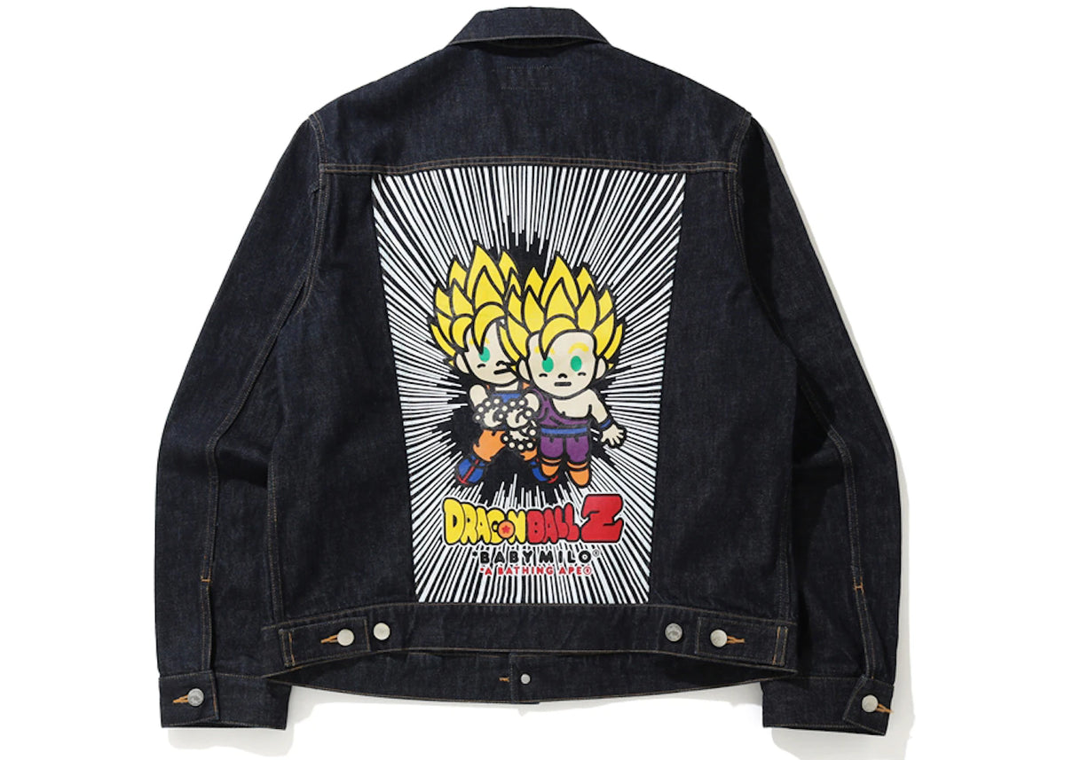 BAPE x Dragon Ball Z Baby Milo Big Ape Head Denim Jacket Indigo