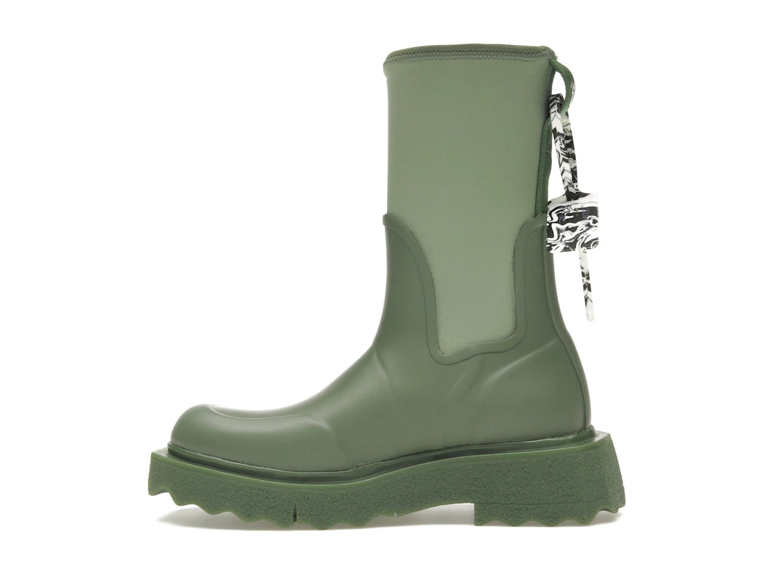 OFF-WHITE Zip-tie Rain Boots Green (Women's)