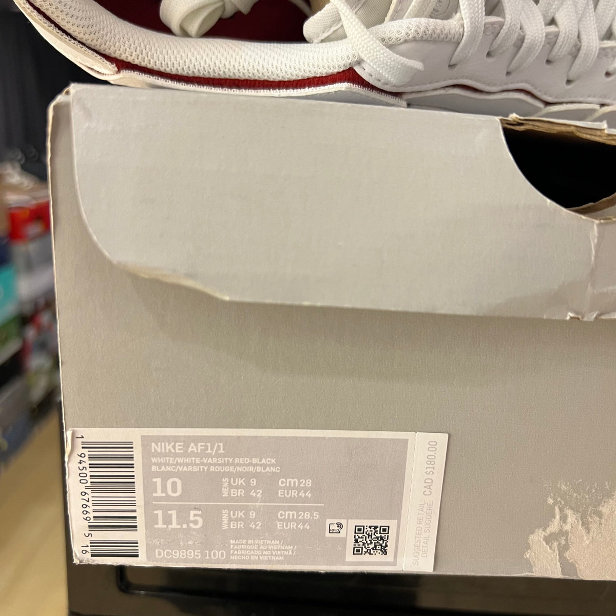 Nike Air Force 1/1 White Varsity Red used