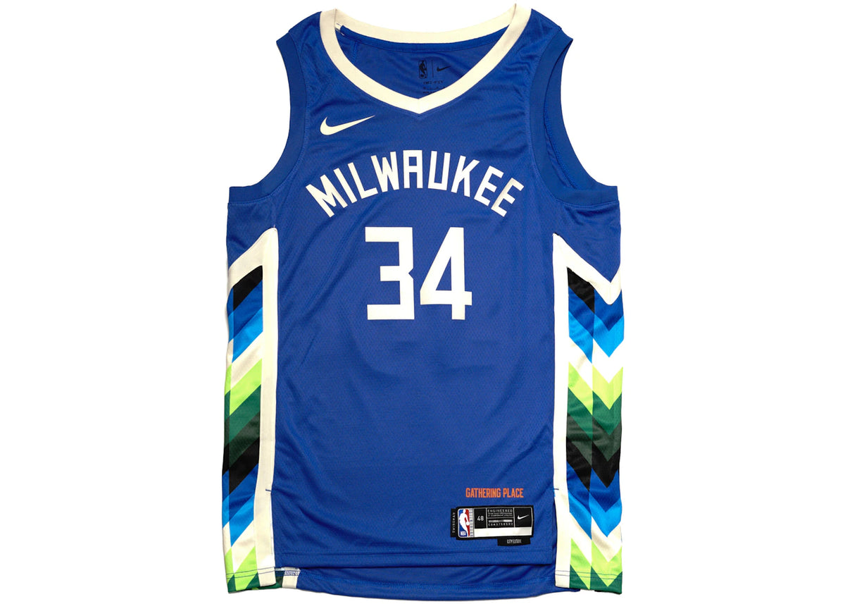 Nike NBA Antetokounmpo Milwaukee Bucks 2022 Jersey Blue