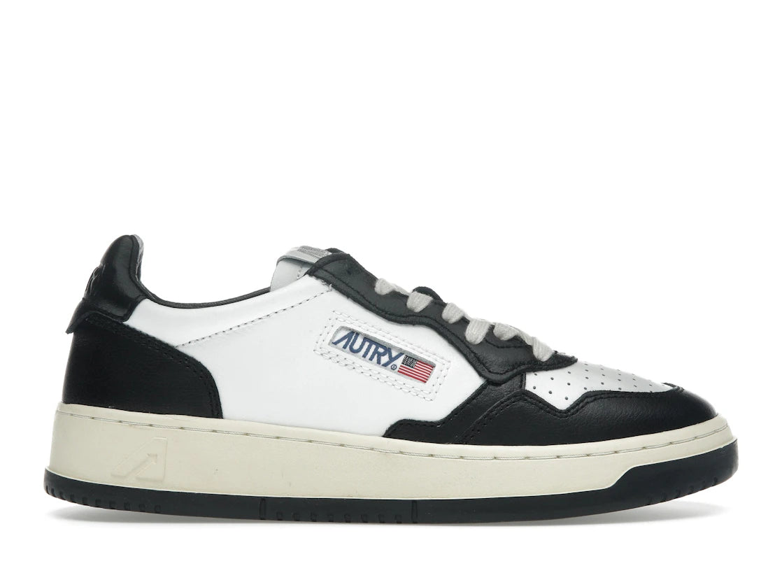 Autry Medalist Leather Low White Black (Women's)