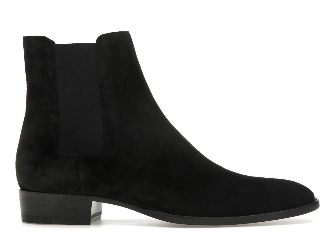 Saint Laurent Wyatt Chelsea Boot Black Suede