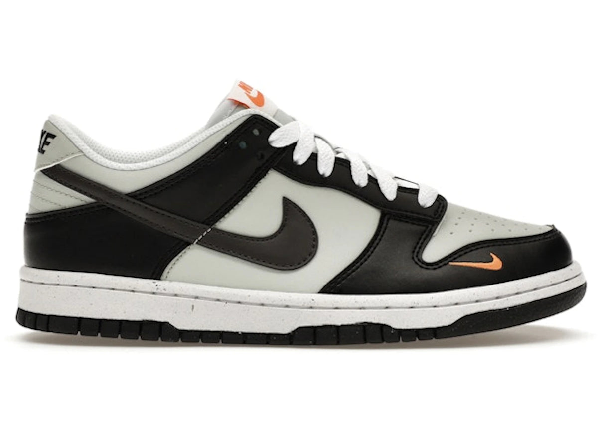 Nike Dunk Low Black Bright Mandarin Mini Swoosh (GS)