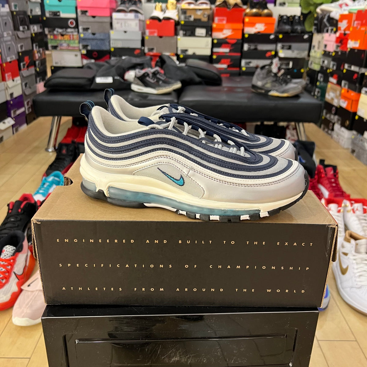 Nike Air Max 97 Metallic Silver Chlorine Blue