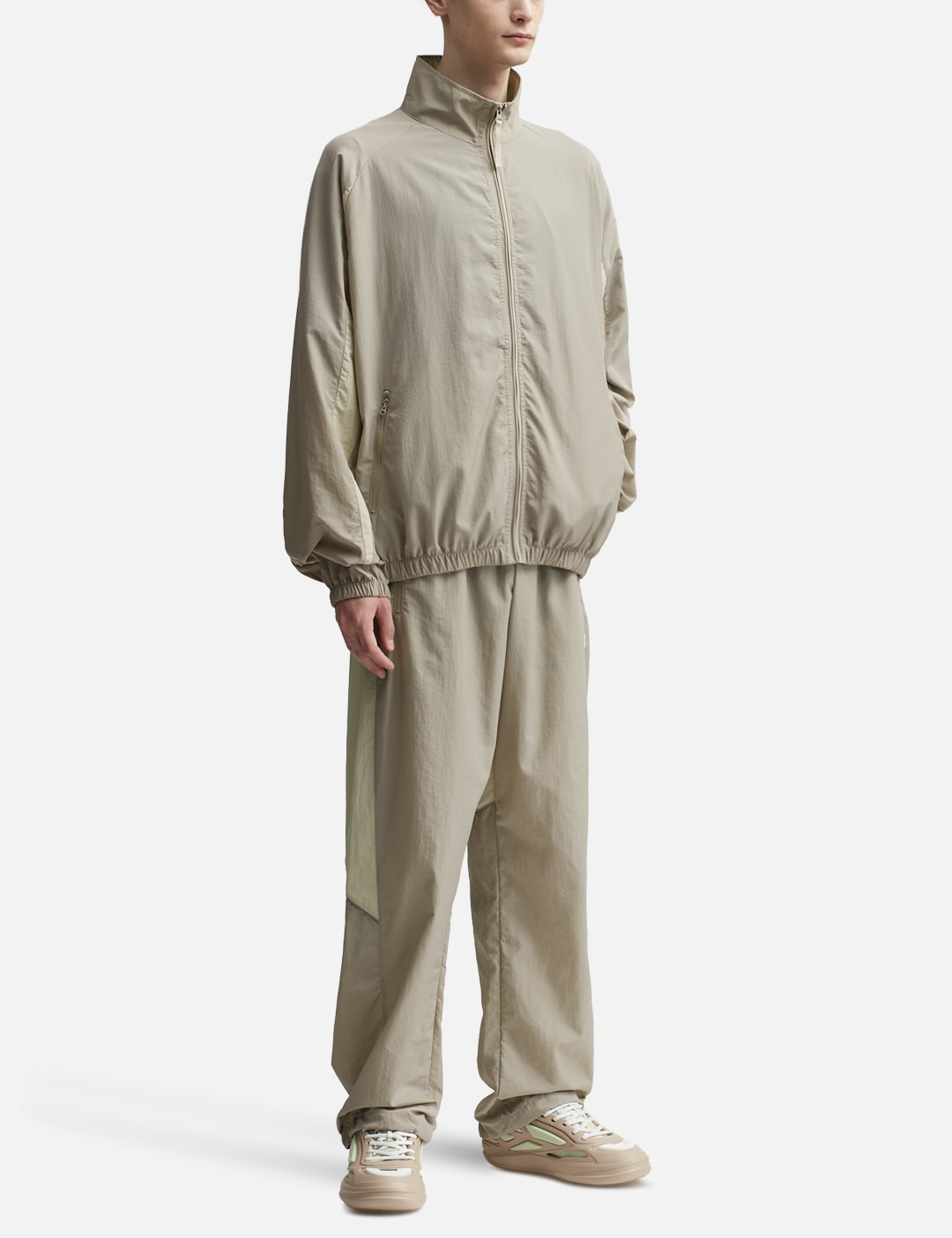 Reebok Vector Blocked Track Pants Beige Sz L