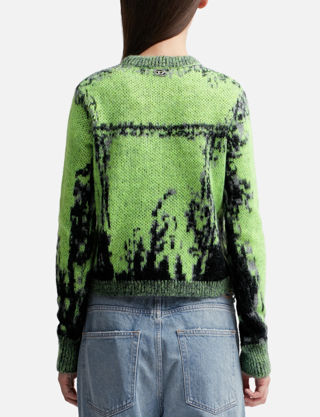 Women's Diesel M-Symi Cropped Sweater Green Sz Small