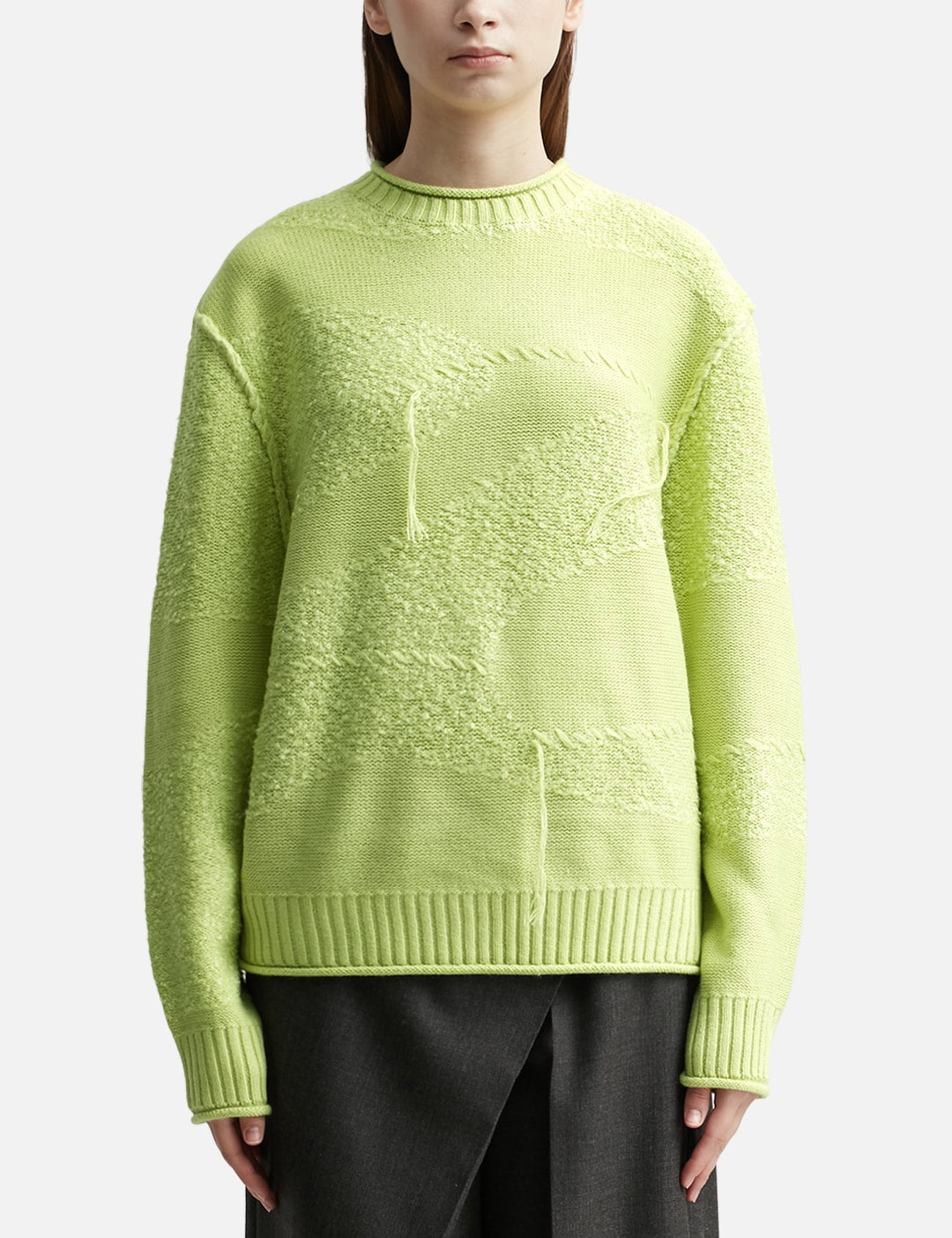 House of Sunny Unwashed Limes Knit Sweater Sz L