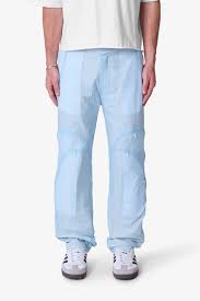 Mnml Ghosted Track Pants Light Blue Sz 32
