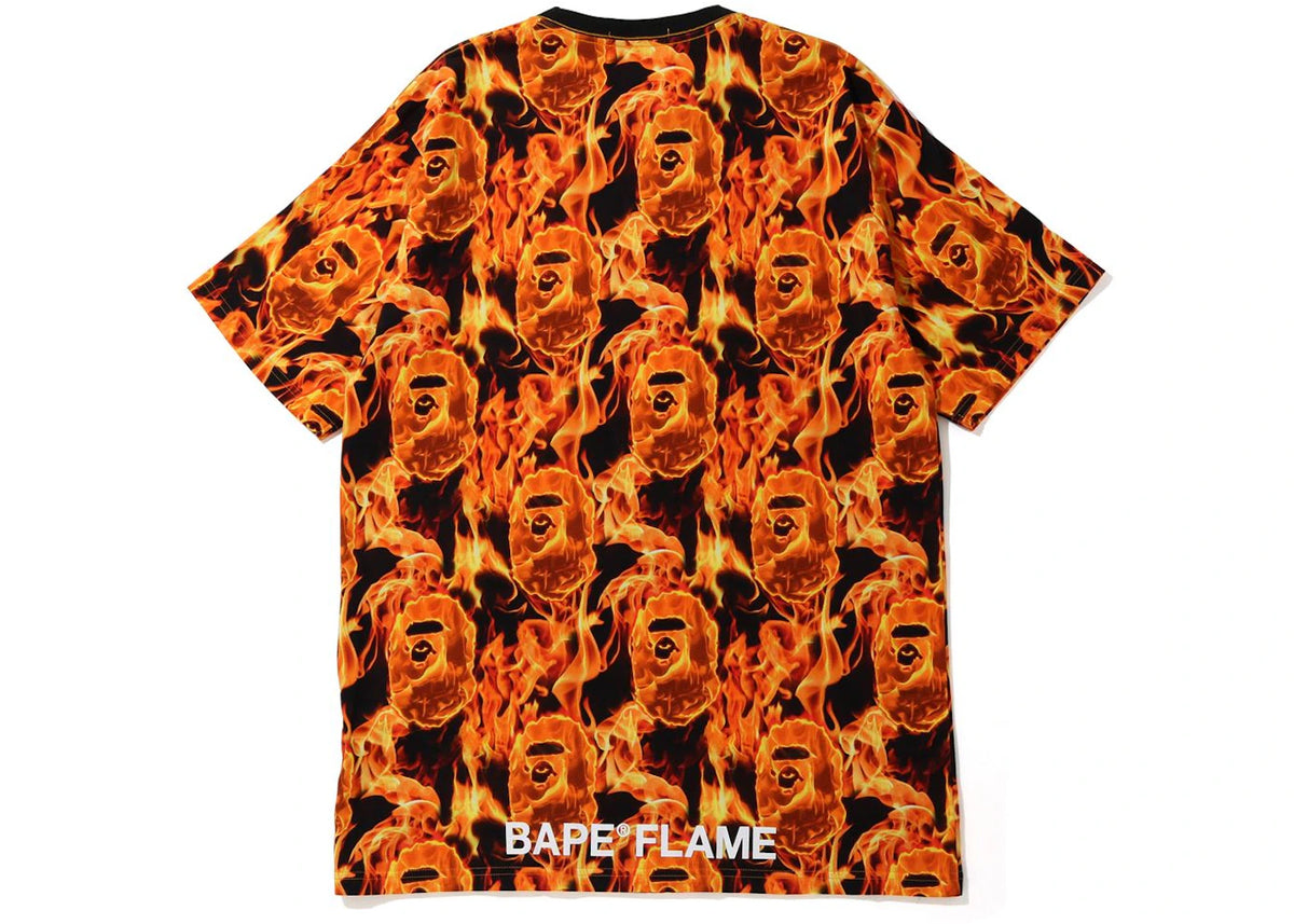 BAPE Flame Wide Tee Orange