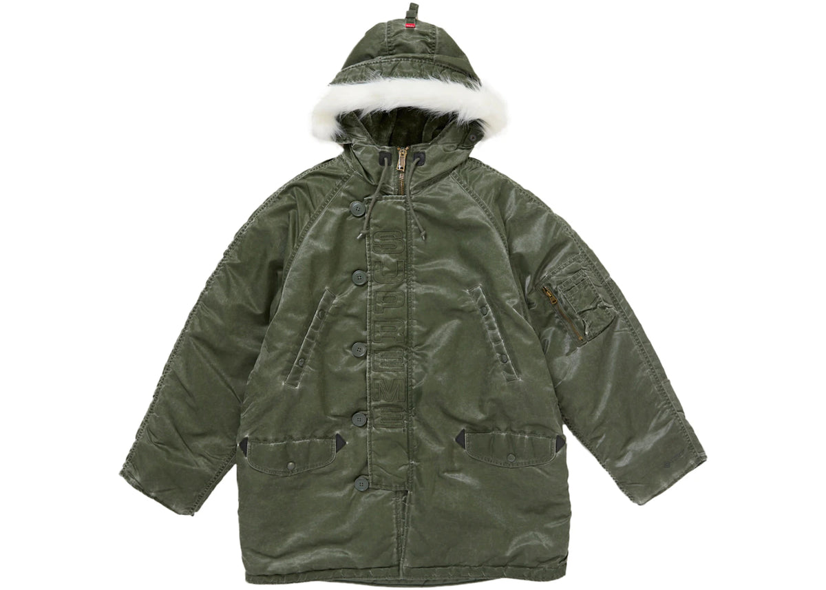Supreme Washed Flight Satin N 3B Parka Olive