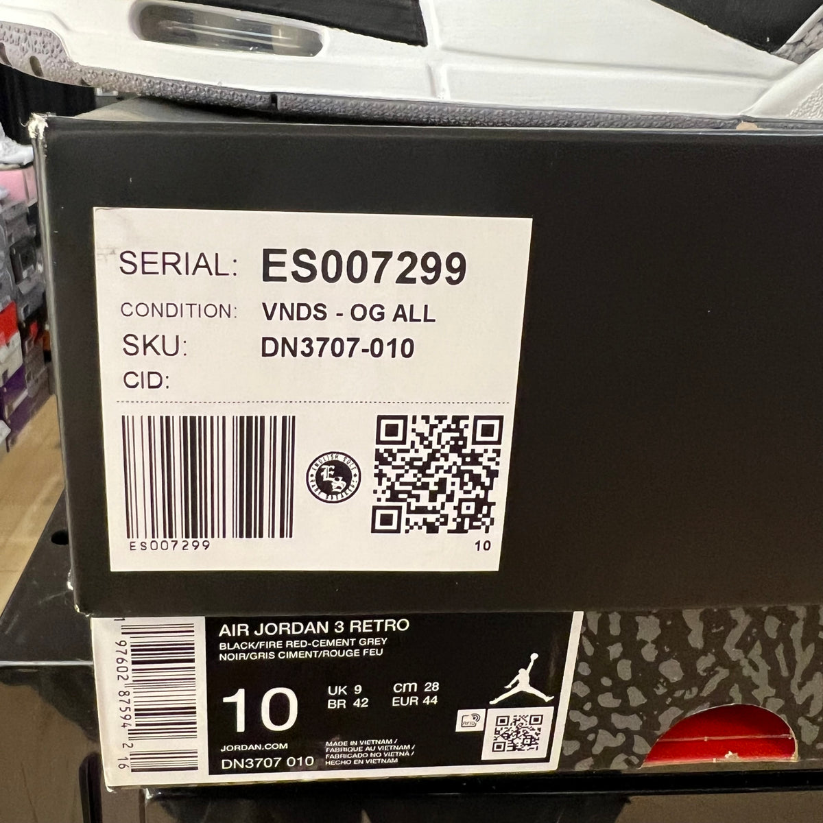 Jordan 3 Retro OG Black Cement (2024) used