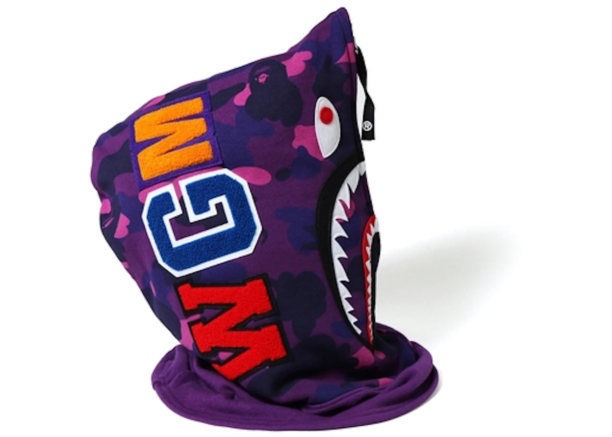 BAPE Color Camo Shark Face Mask Purple