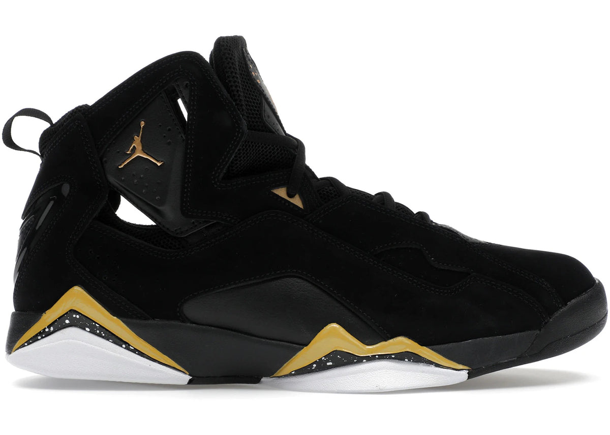 Jordan True Flight Black White Metallic Gold