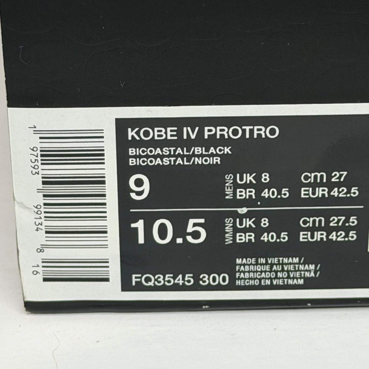  And 9.5 Nike Kobe 4 Protro Girl Dad MISMATCHED sizes