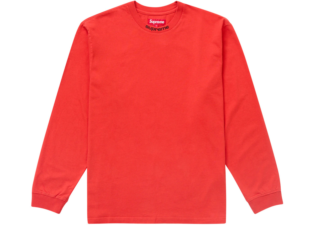 Supreme Embroidered Collar L/S Top Red