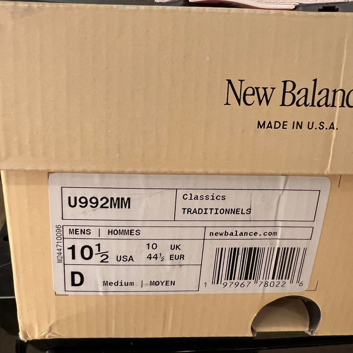 New Balance 992 MiUSA Teddy Santis Moonrock Mushroom used