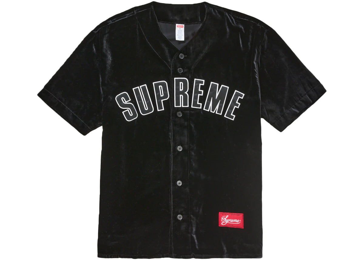 Supreme Velvet Baseball Jersey Black