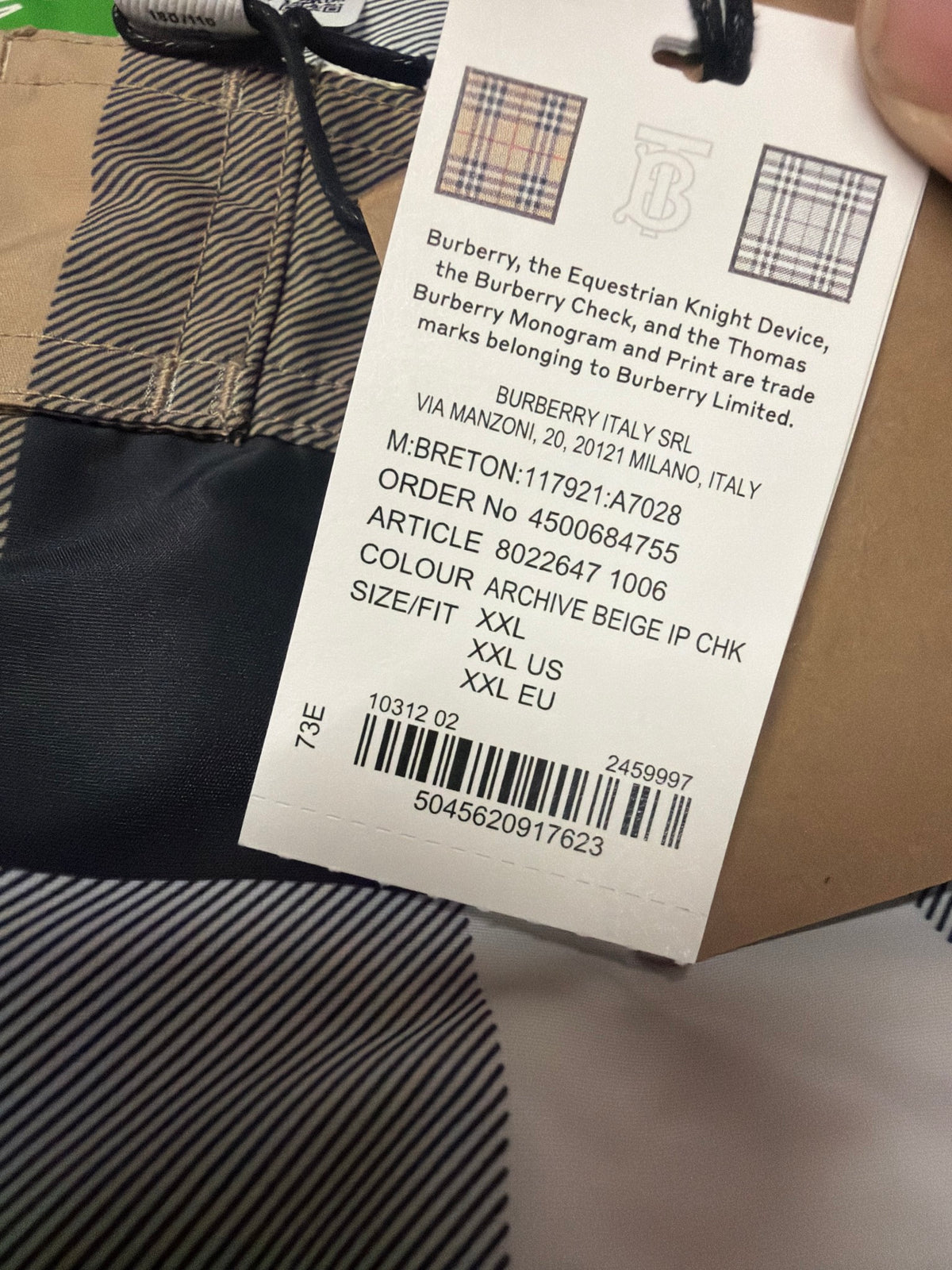 Burberry Check Swim Shorts Archive Beige