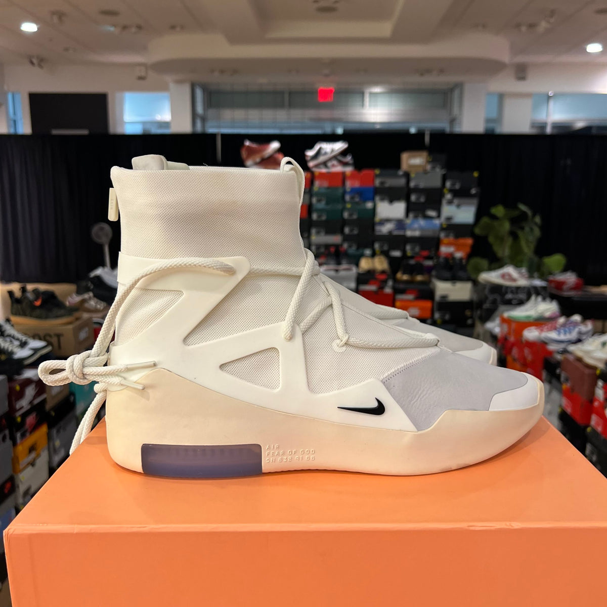 Nike Air Fear Of God 1 Sail Black used yellowing