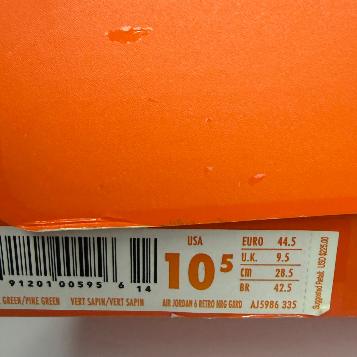 Jordan 6 Retro Gatorade Green (used)