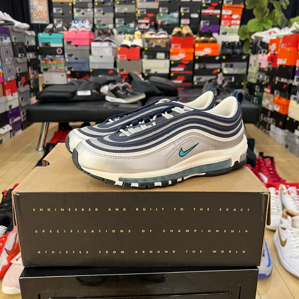 Nike Air Max 97 Metallic Silver Chlorine Blue