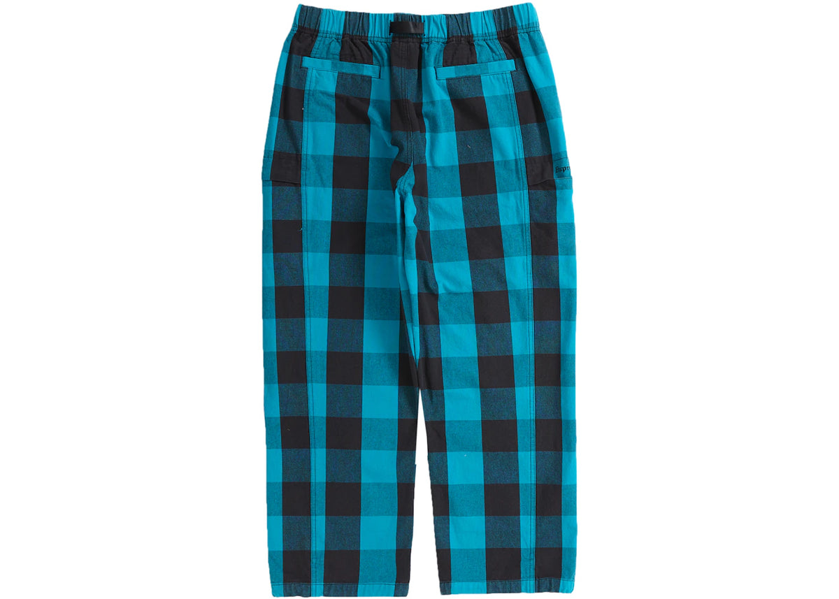 Supreme Belted Trail Pant Teal Plaid