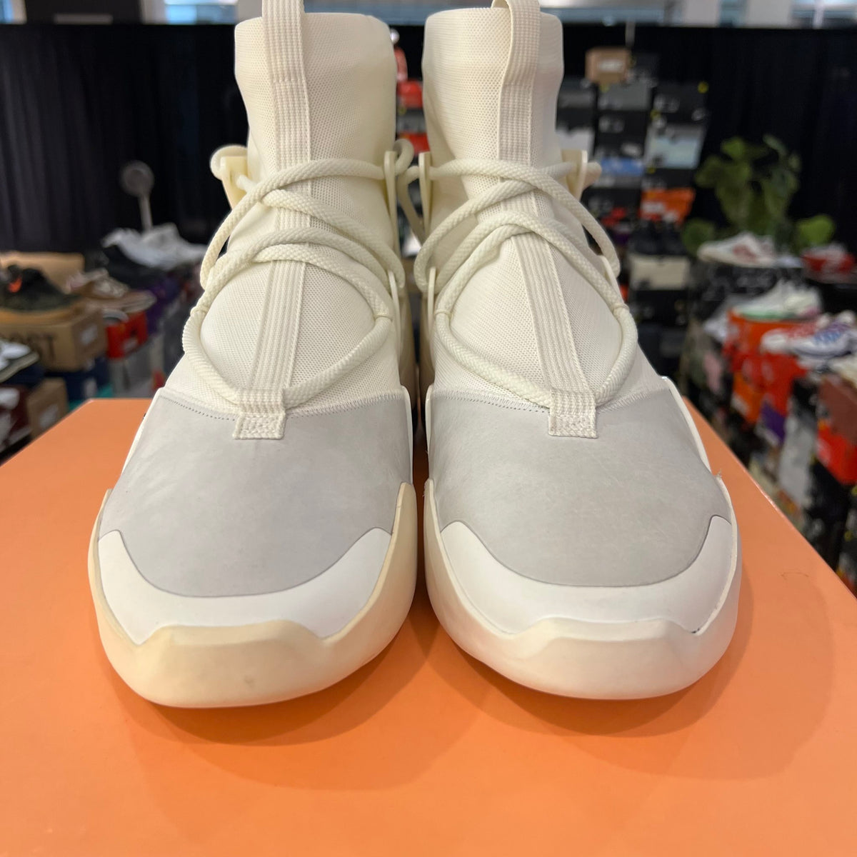 Nike Air Fear Of God 1 Sail Black used yellowing