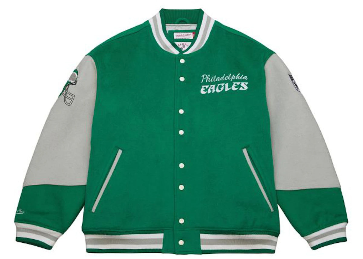 Mitchell & Ness Philadelphia Eagles Team Varsity Jacket Grey/Green