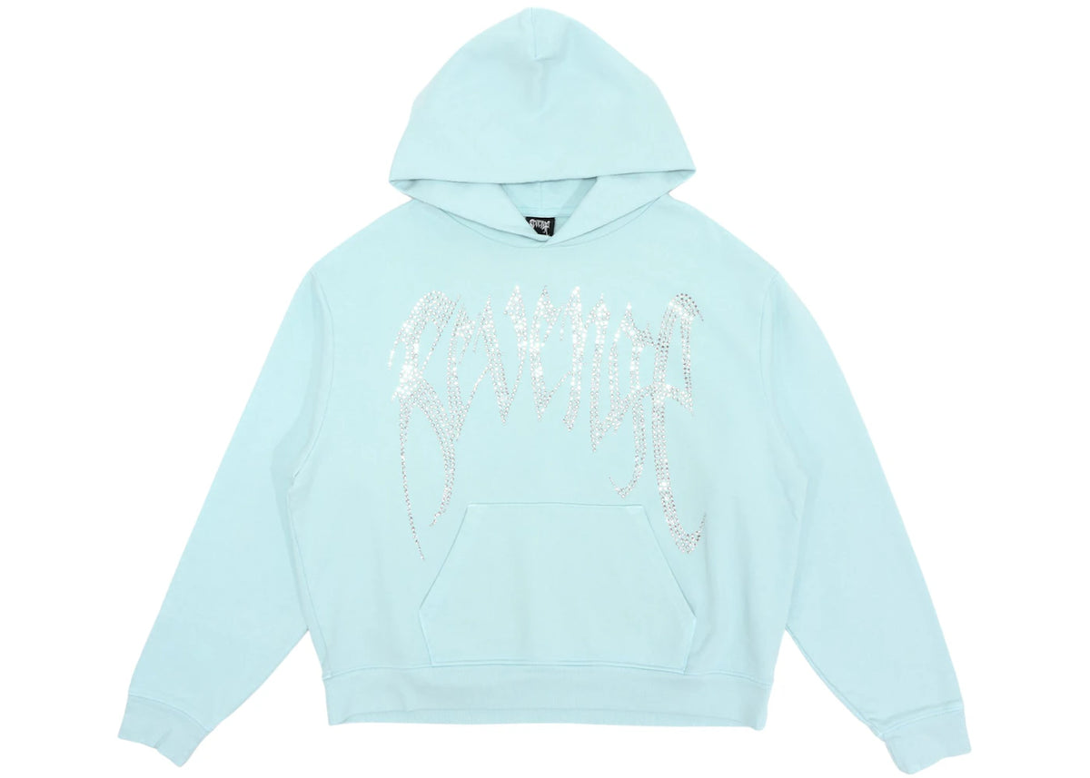 Revenge XXXTentacion Heartbreak Bejeweled Hoodie Baby Blue