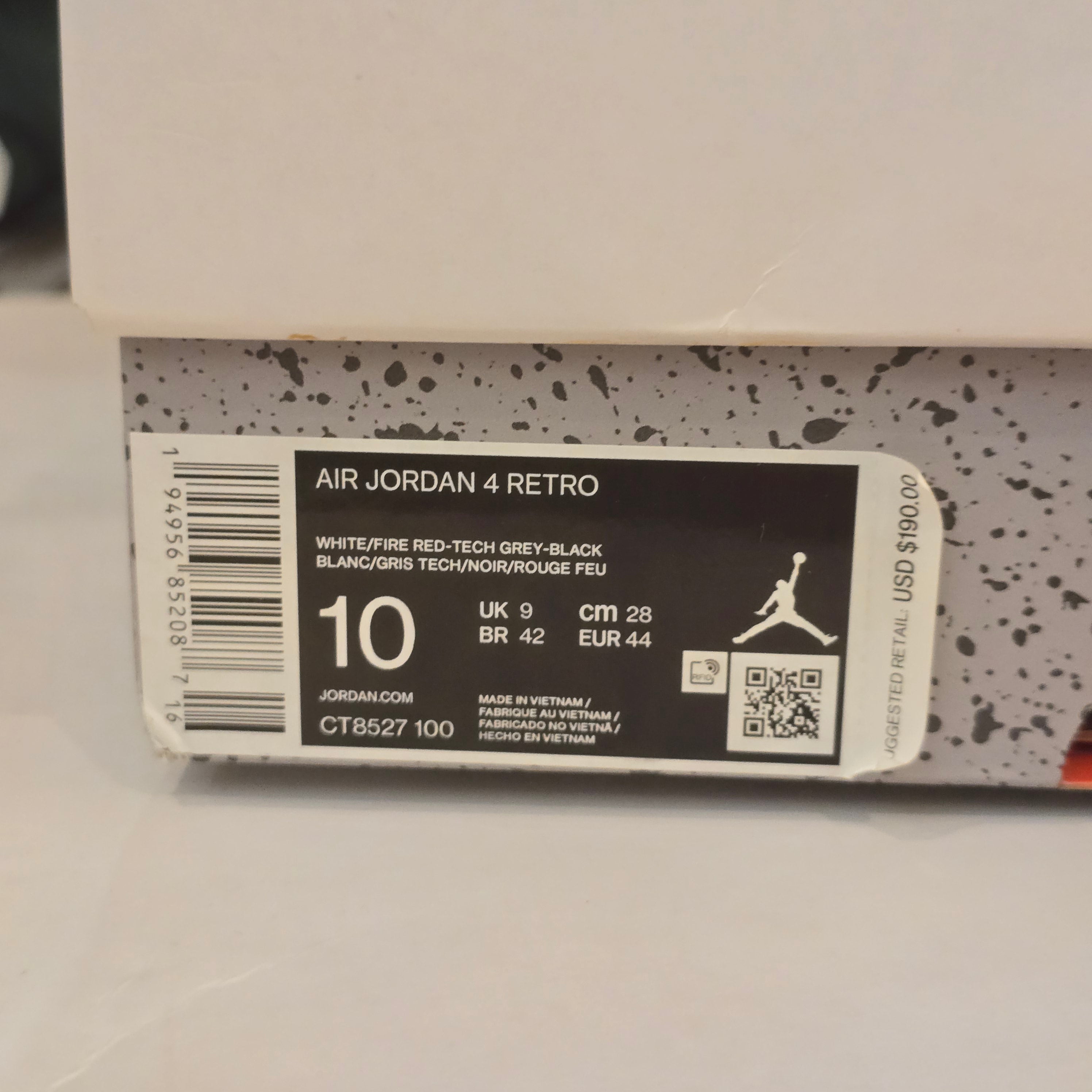 Jordan 4 Retro White Oreo (2021) SZ 10 USED