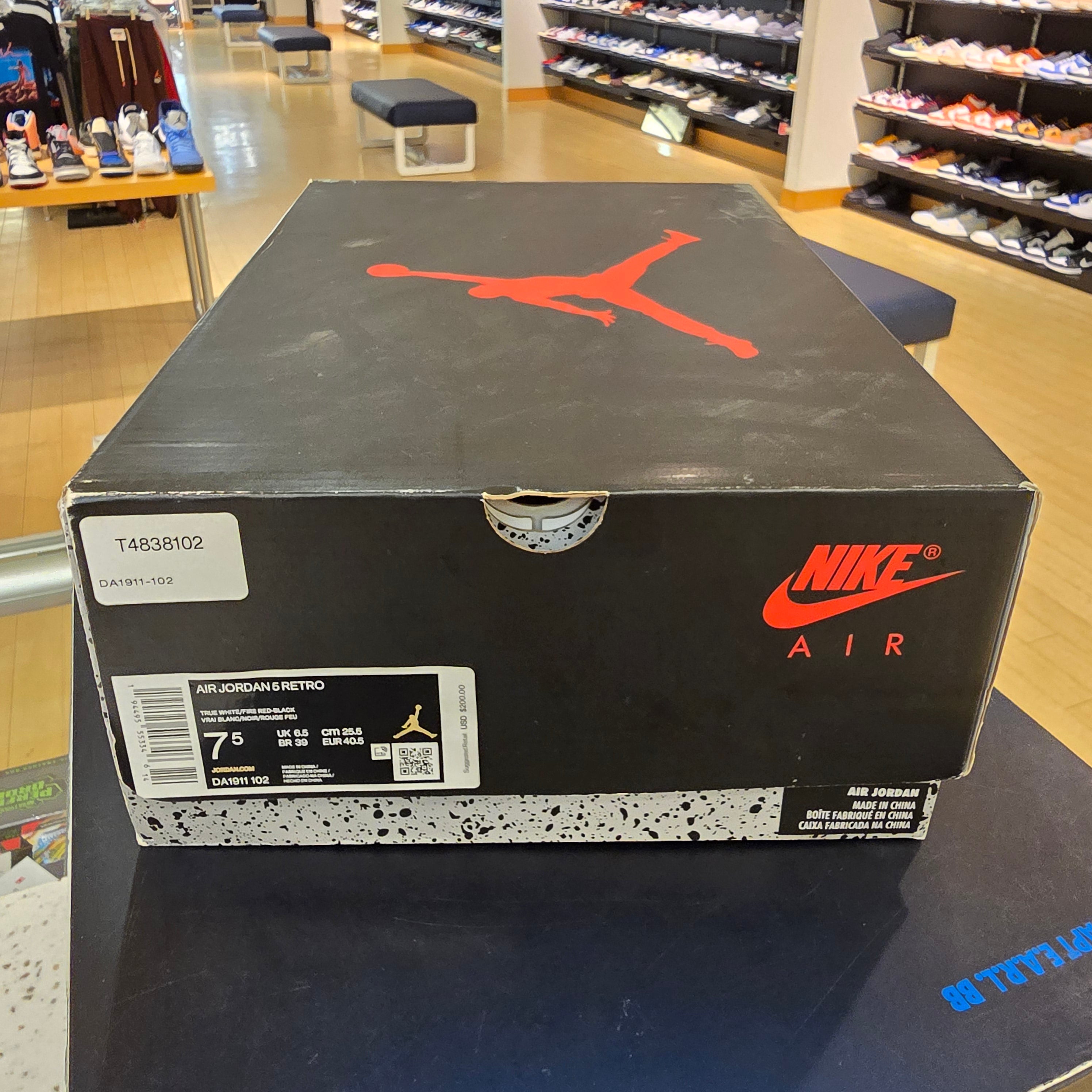 Jordan 5 Retro Fire Red Silver Tongue (2020) SZ 7.5