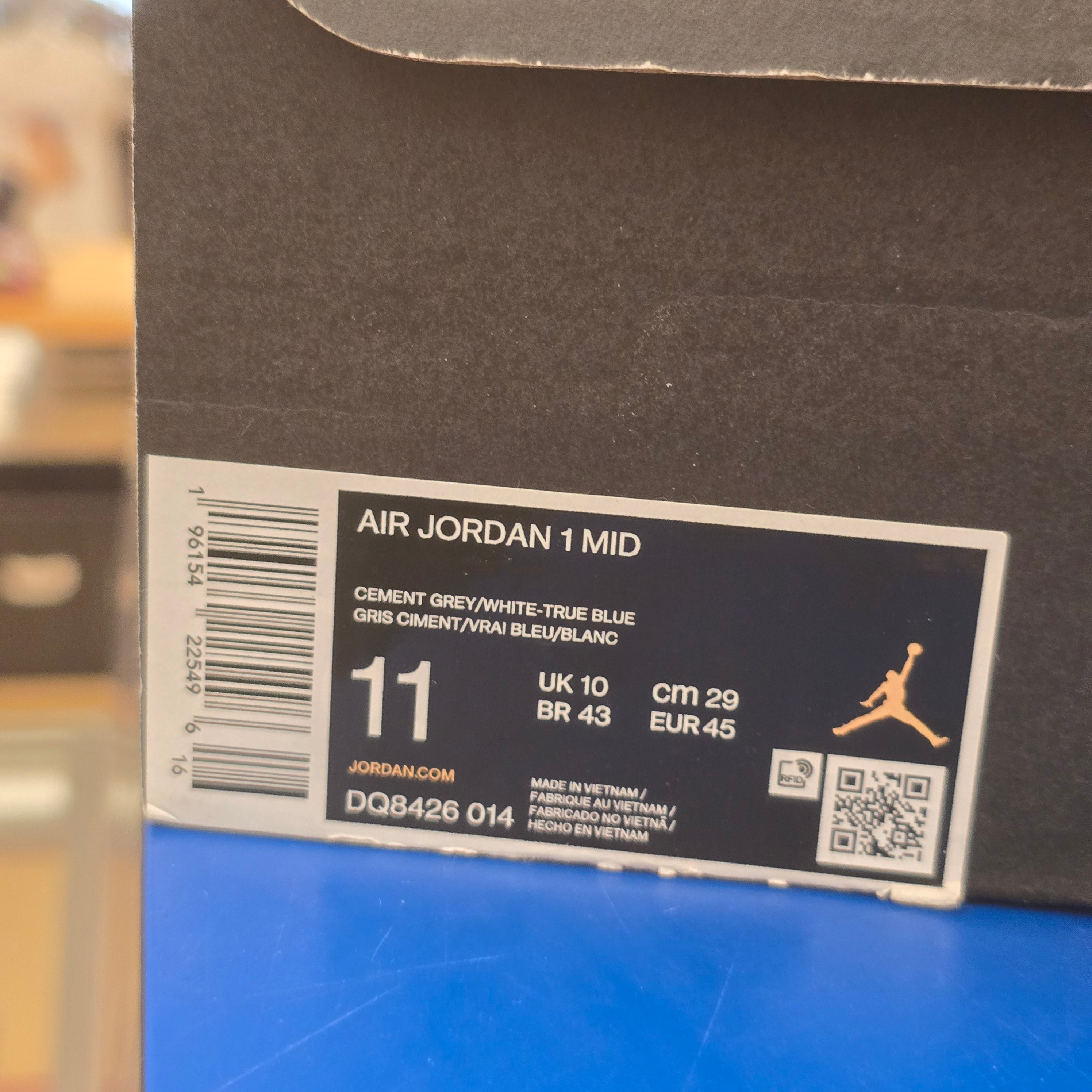 Jordan 1 Mid True Blue SZ 11 USED