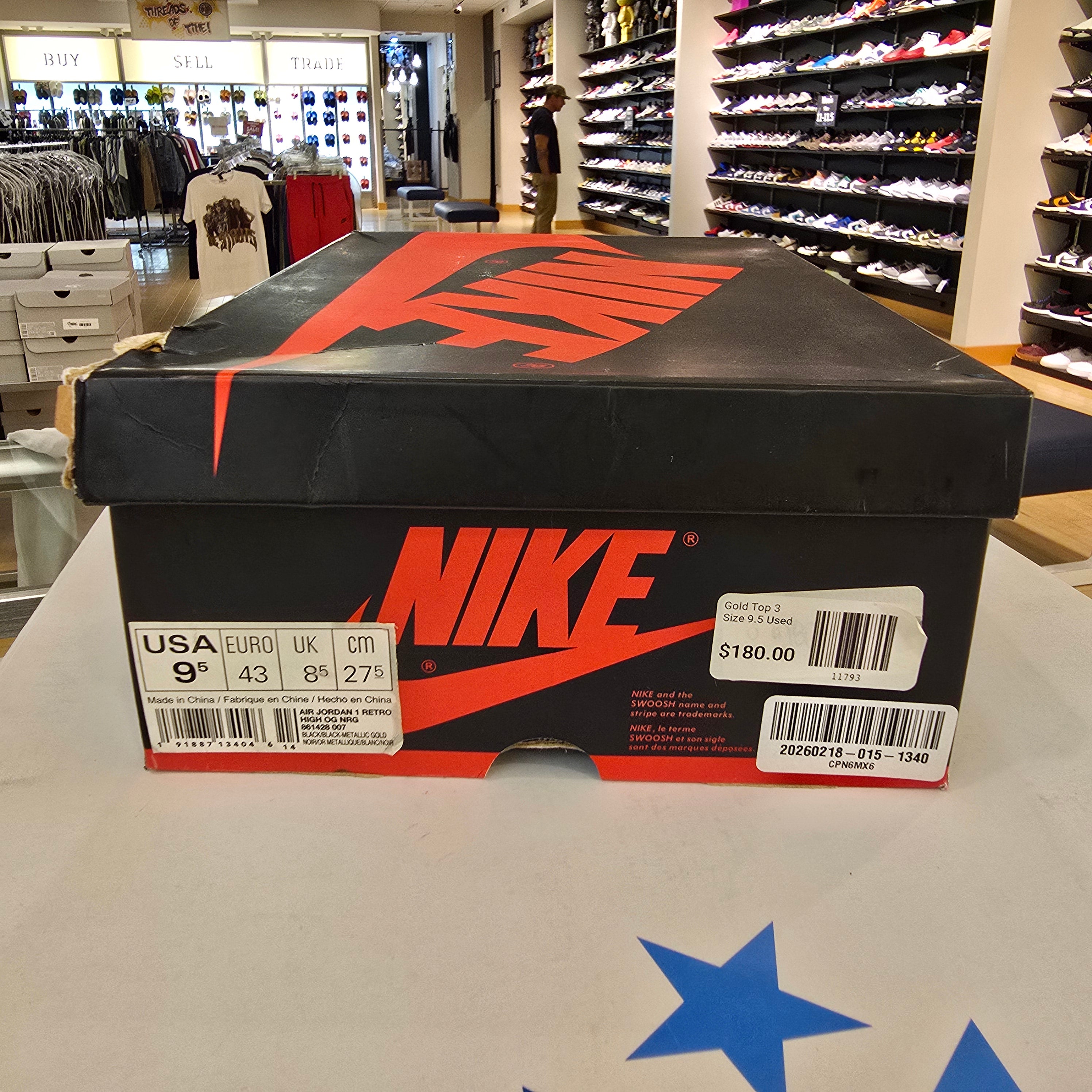 Jordan 1 Retro High NRG Patent Gold Toe SZ 9.5 USED