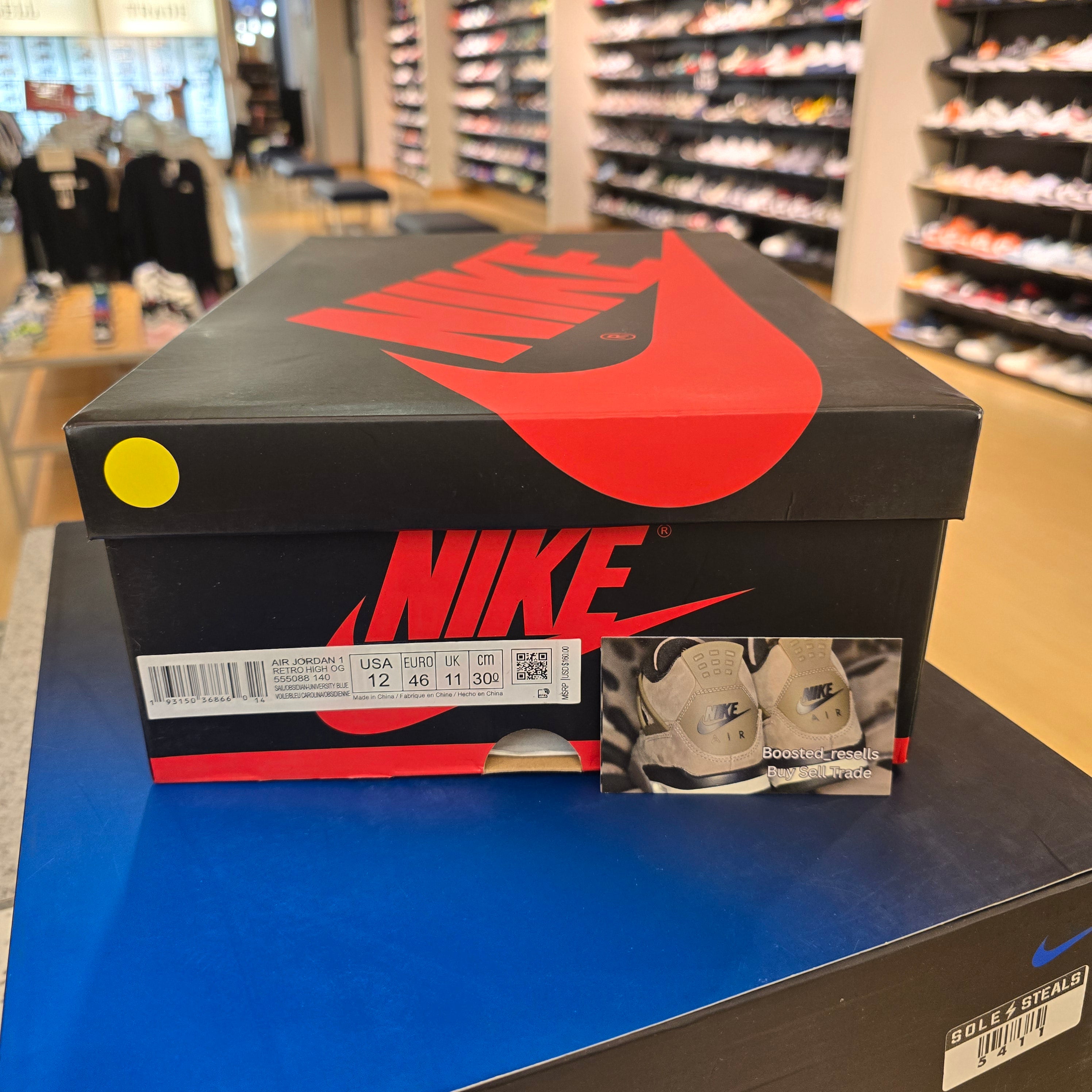 Jordan 1 Retro High Obsidian UNC SZ 12