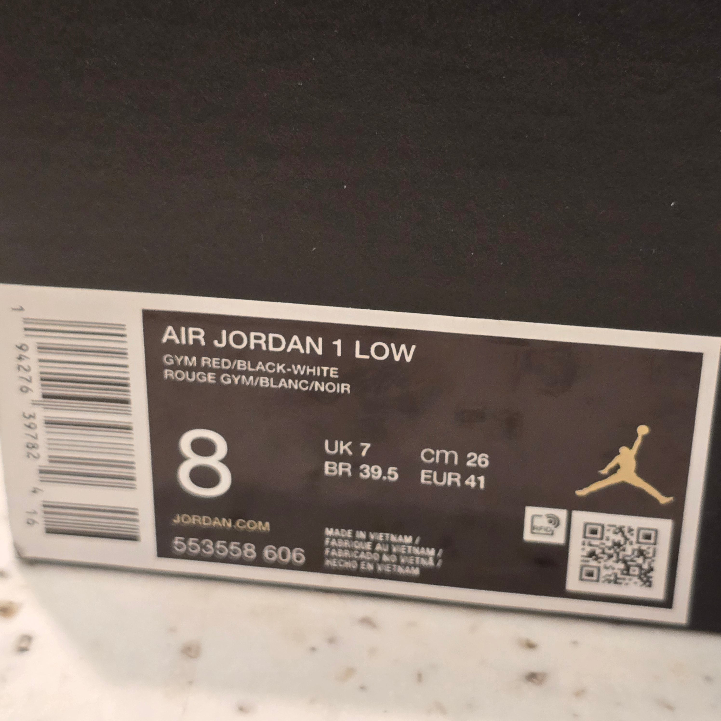 Jordan 1 Low Reverse Bred SZ 8 Missing Lid