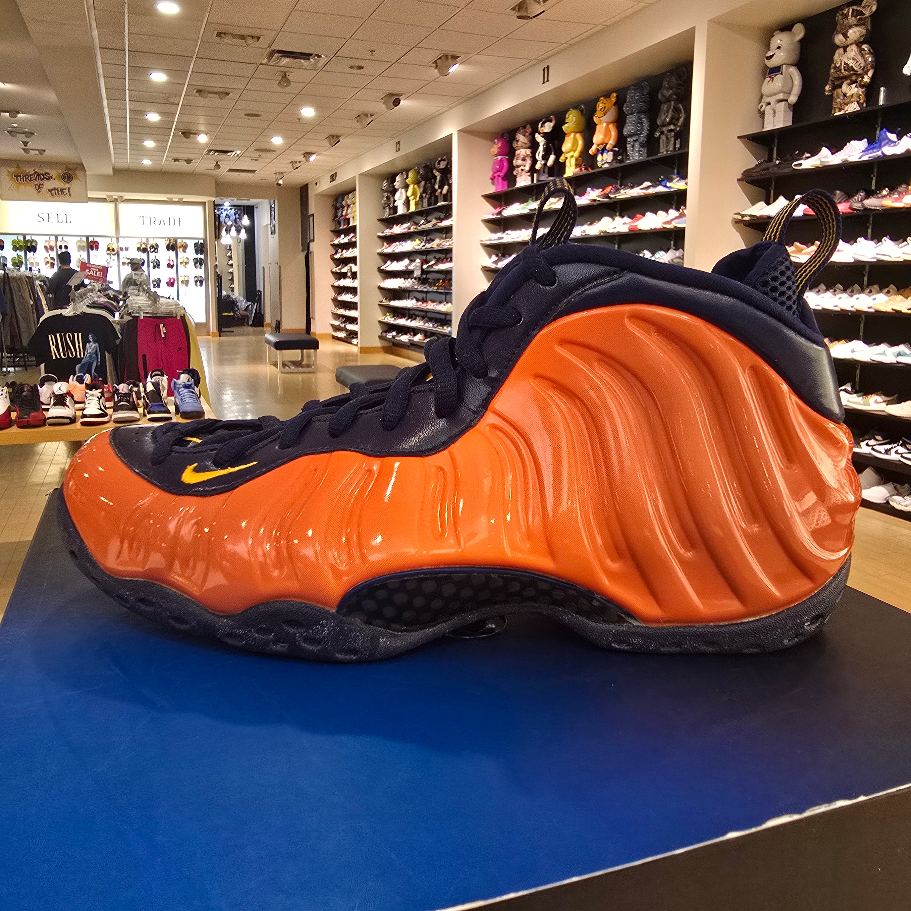 Nike Air Foamposite One Blue Void Rugged Orange SZ 9 USED NO BOX