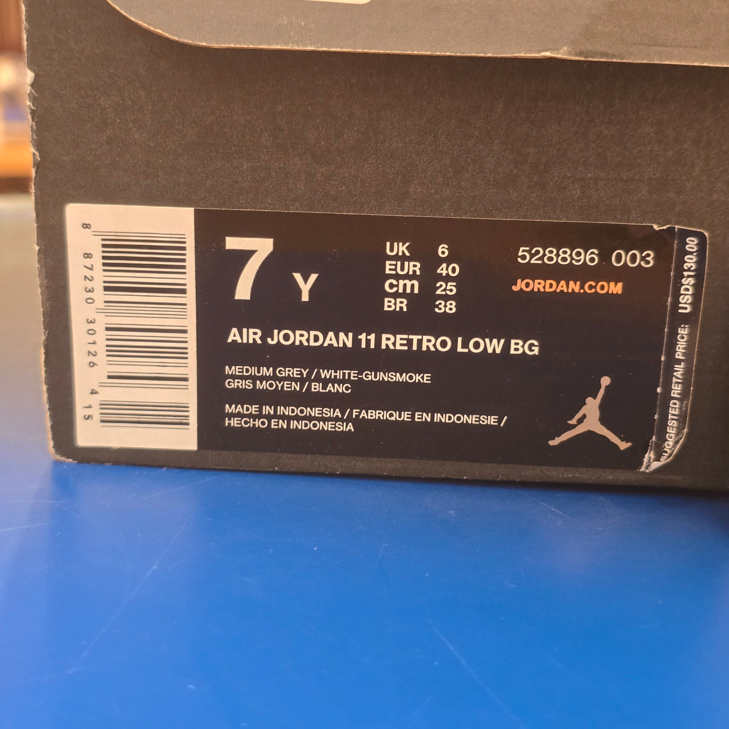 Jordan 11 Retro Low Cool Grey (GS) SZ 7Y