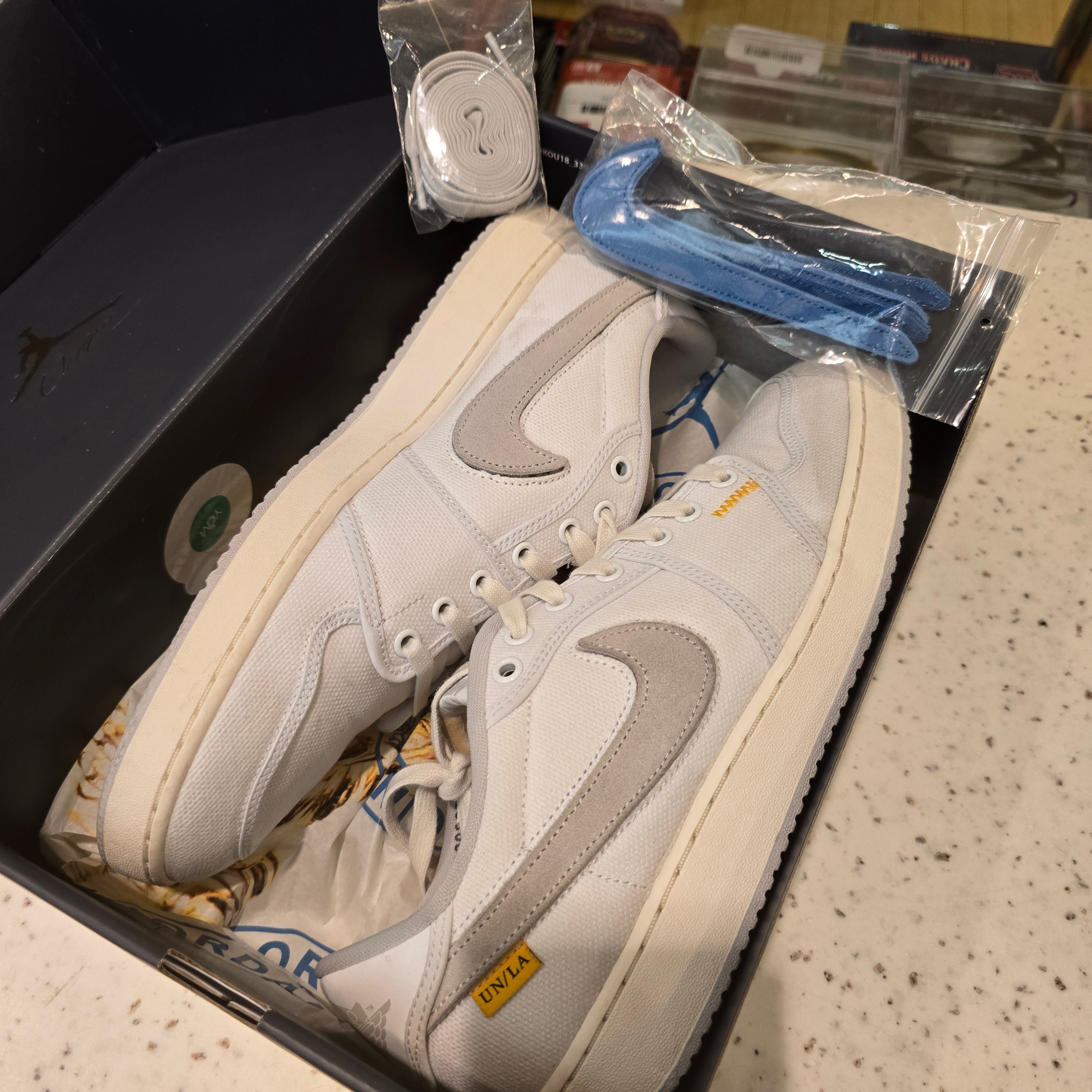 Jordan 1 Retro AJKO Low SP Union Sail Leather SZ 12 USED