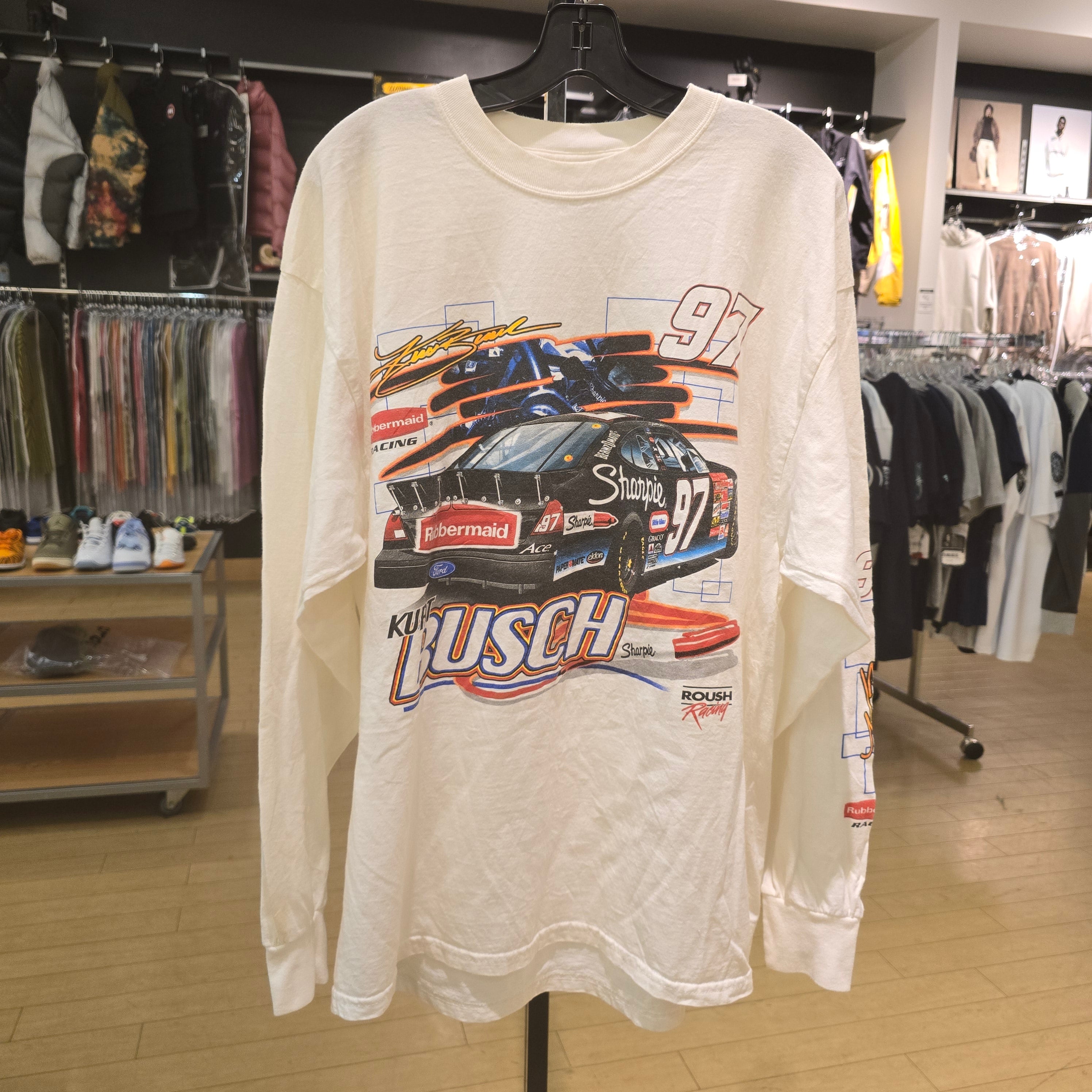 Y2K Kurt Busch Sharpie Nascar Tee L/S Size XL