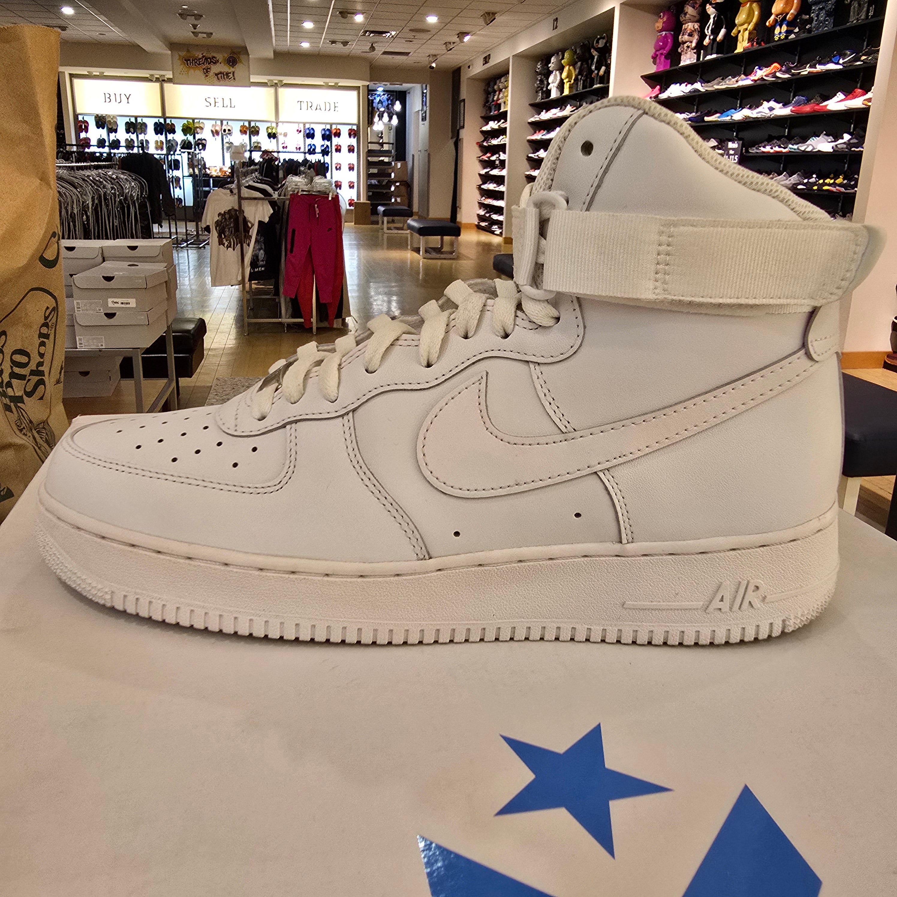 Nike Air Force 1 High 07 Triple White SZ 12 USED