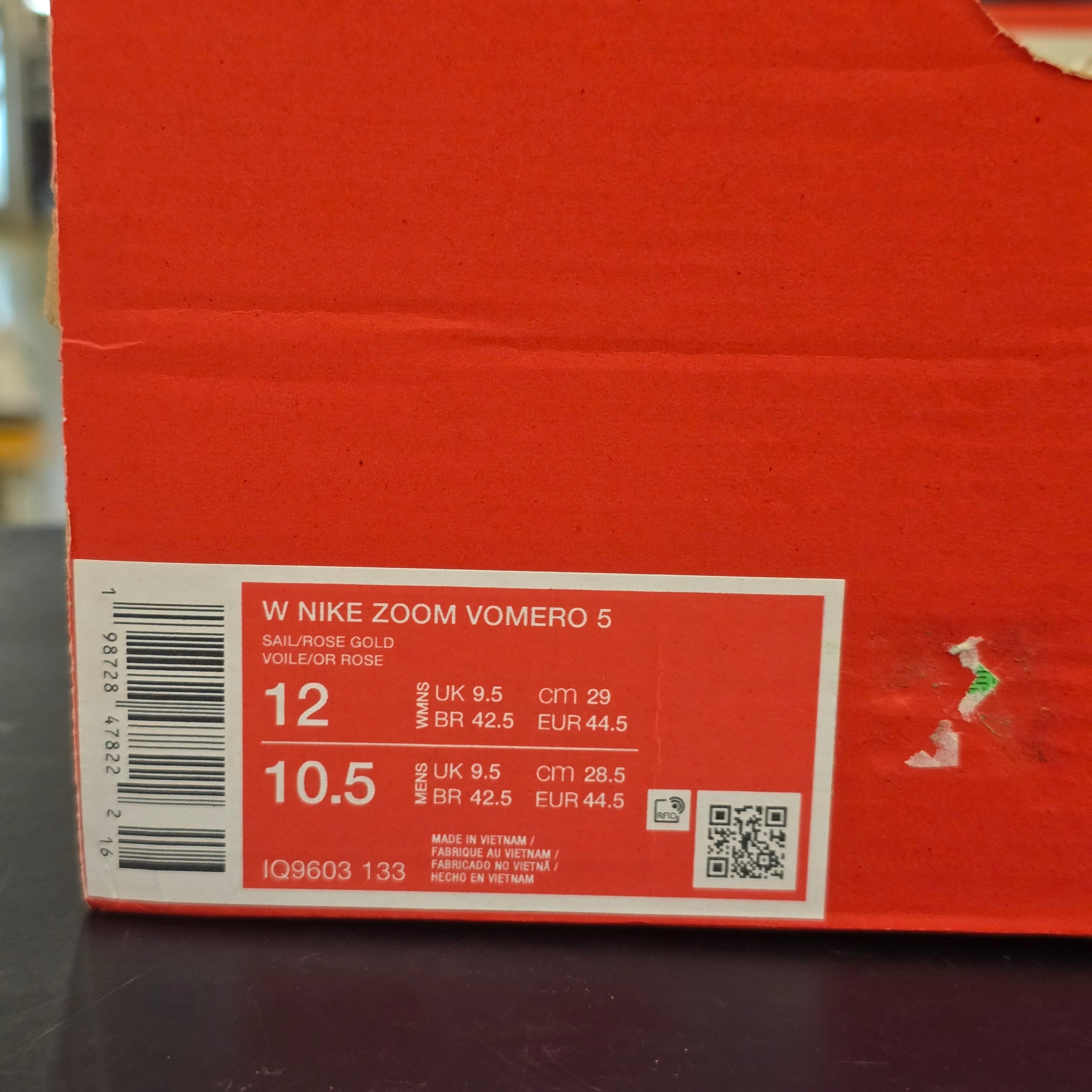 Nike Zoom Vomero 5 Rose Gold Women's SZ 12/10.5M MISSING LID