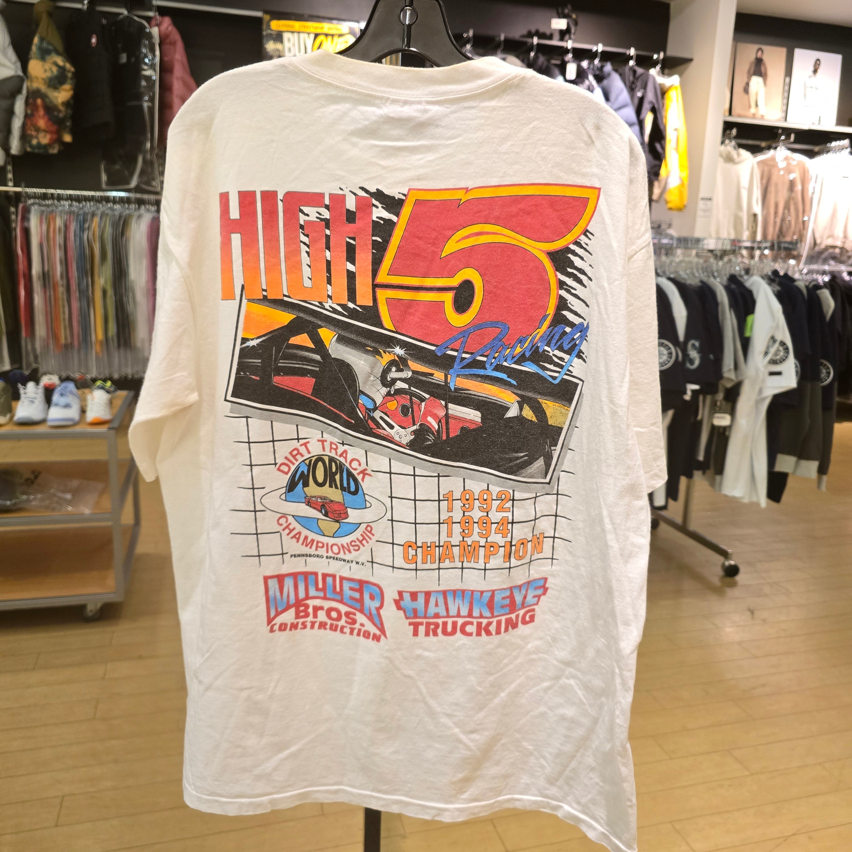 90s Ronnie Johnson Dirt Track Tee White Size XL