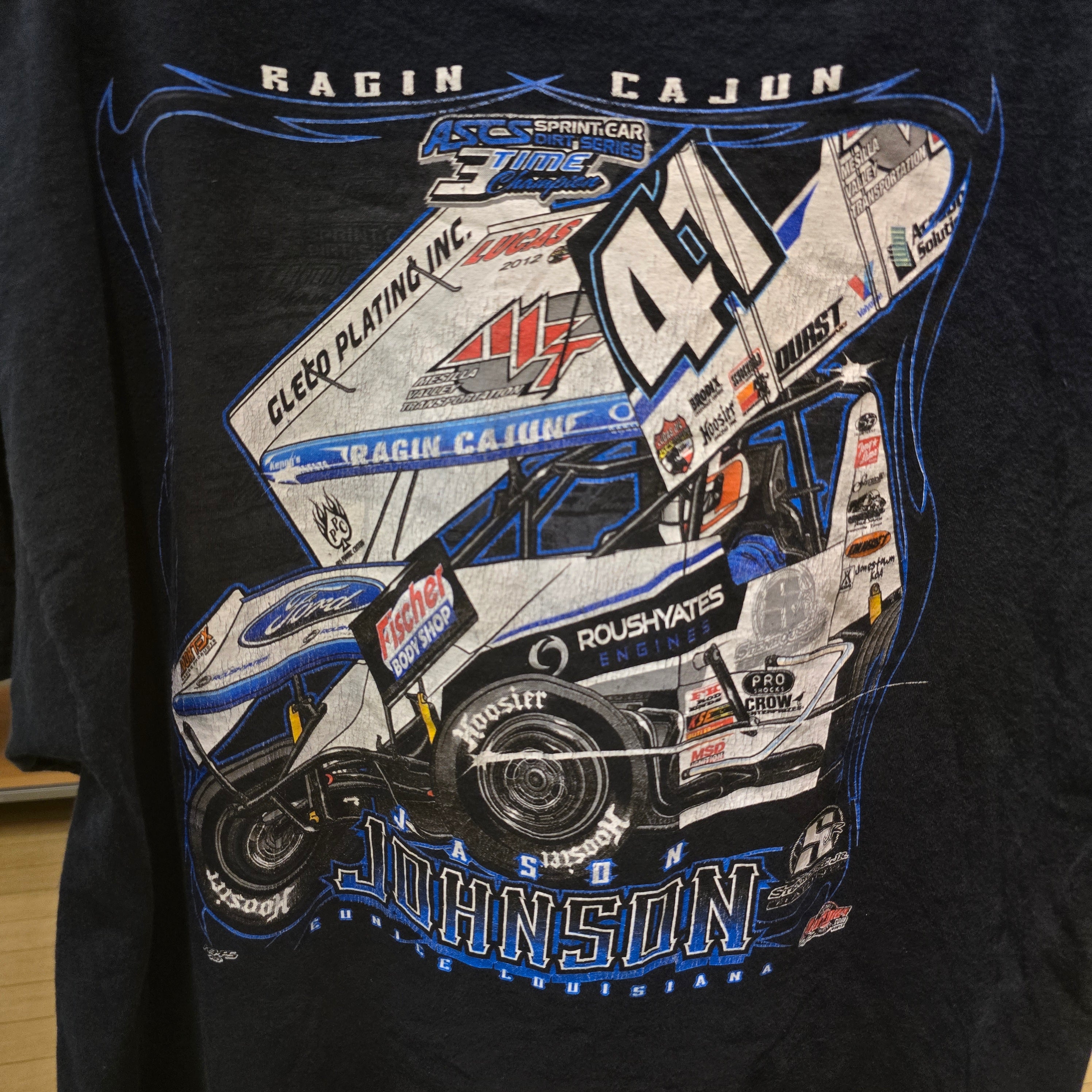 Jason Johnson #41 Sprint Car Tee Navy Size XXL