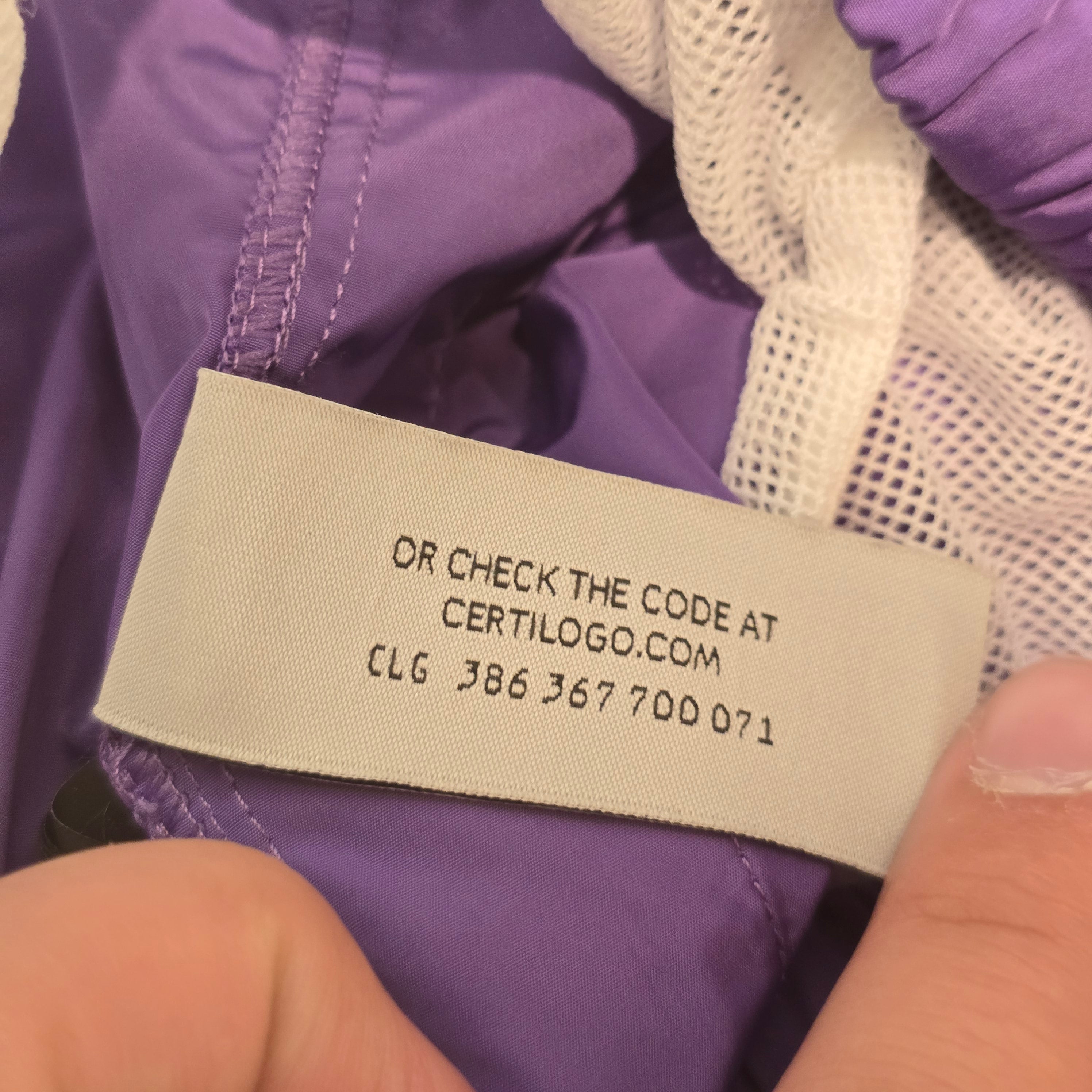 Palm Angels Curved Logo Swim Short Violet White SZ L USED