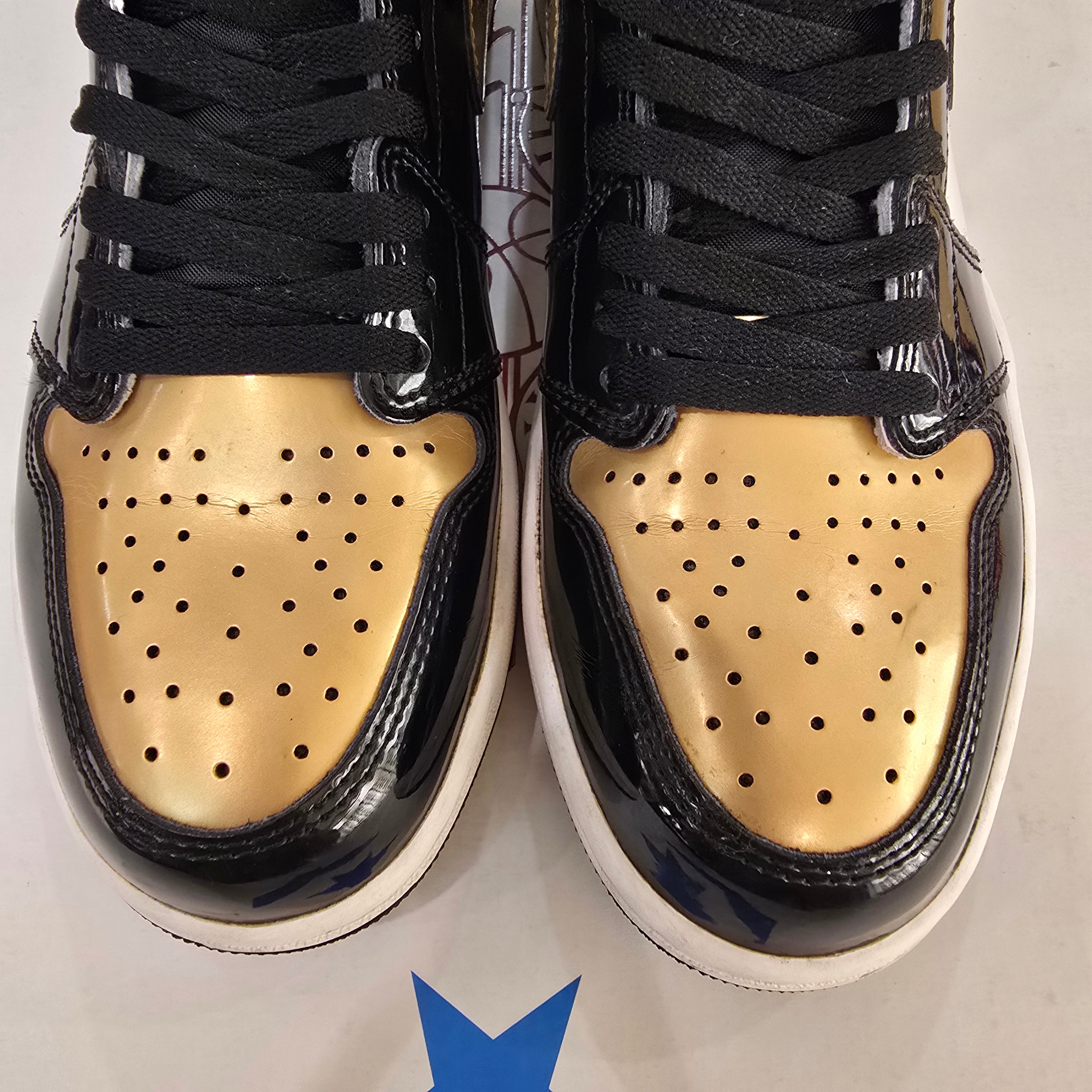 Jordan 1 Retro High NRG Patent Gold Toe SZ 9.5 USED