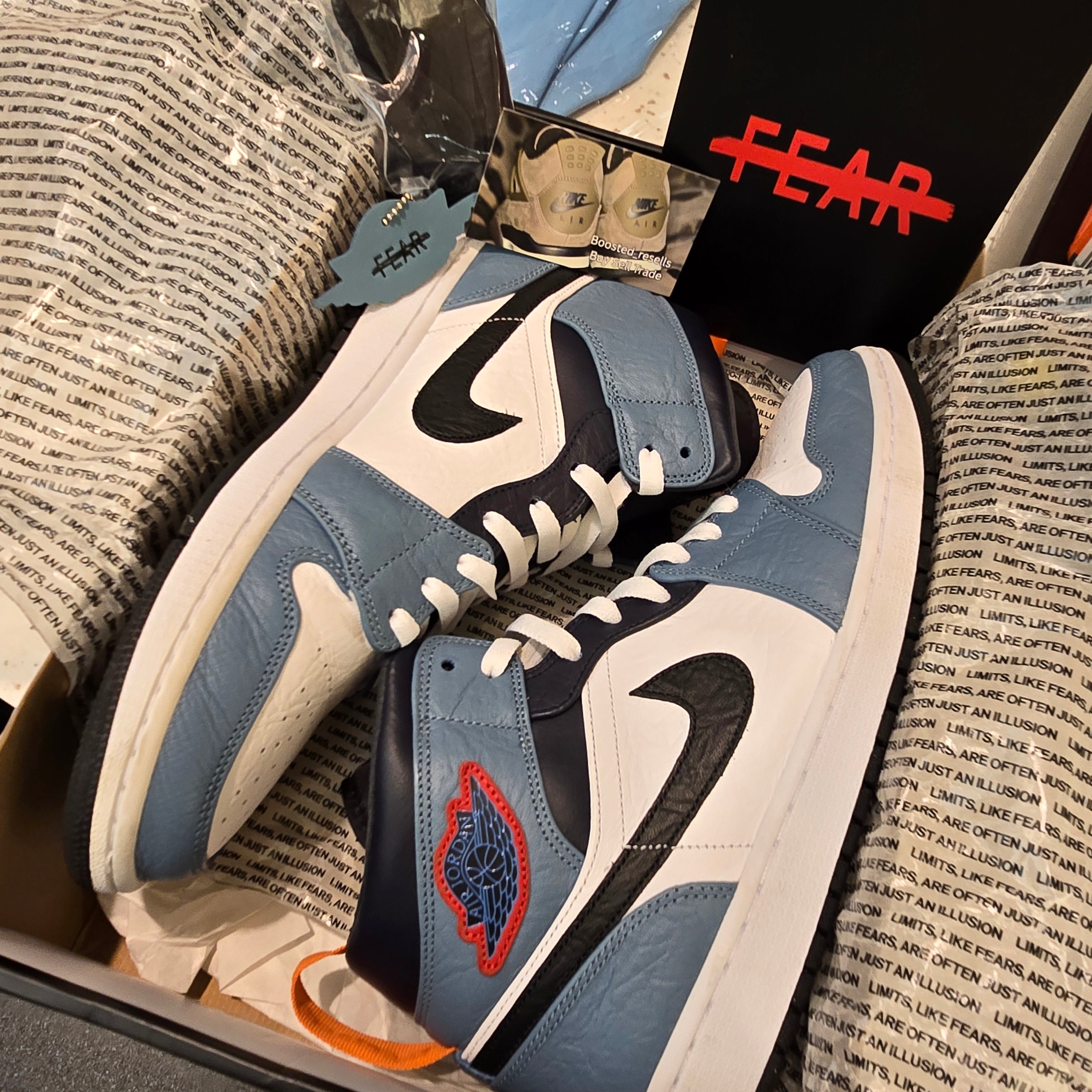 Jordan 1 Mid Fearless Facetasm SZ 12 USED REP BOX
