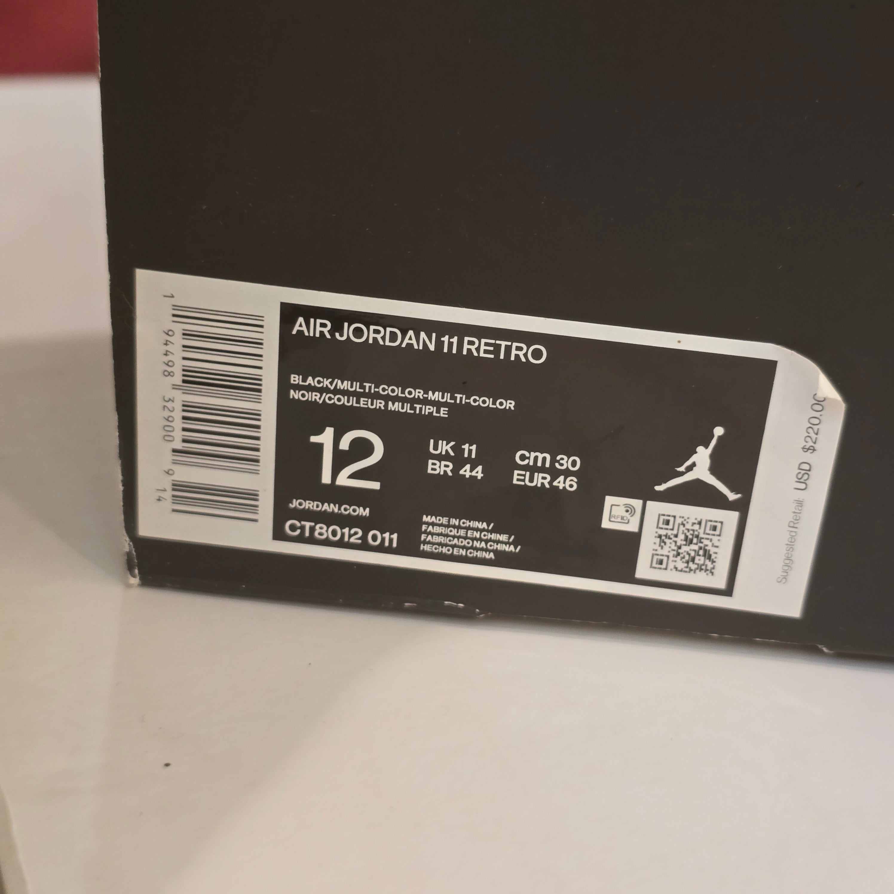 Jordan 11 Retro Jubilee 25th Anniversary SZ 12 USED