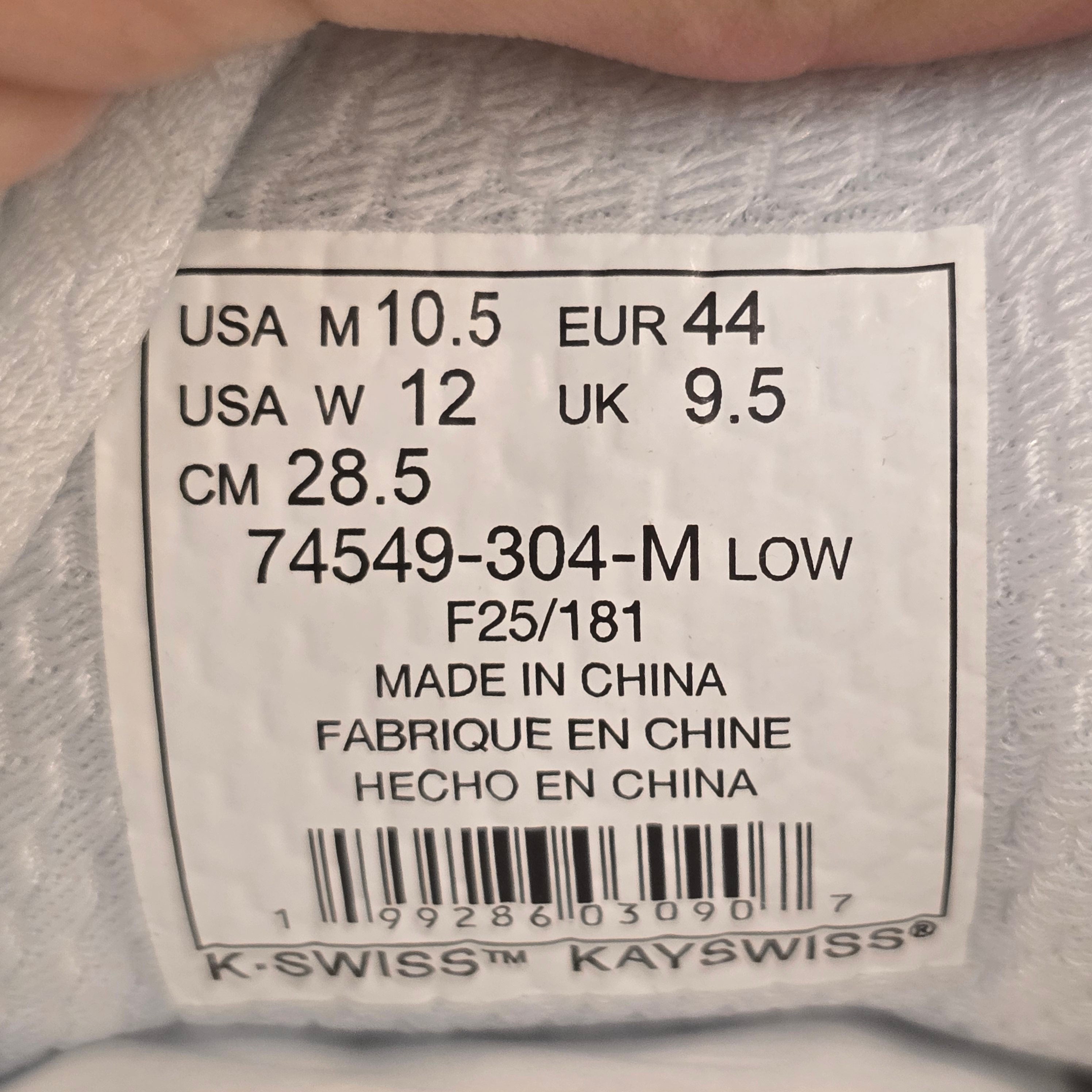 K-Swiss SI-18 International C x Manor Jasmine White Gum SZ 10.5
