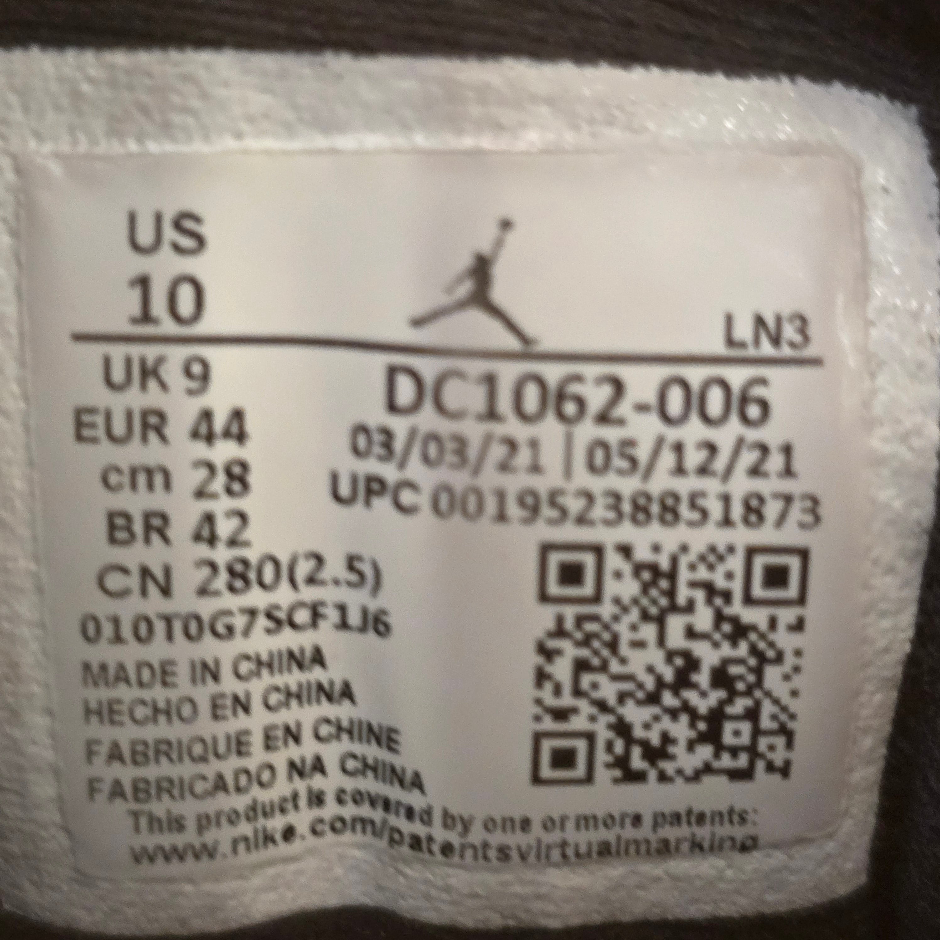Jordan 12 Retro Utility SZ 10 USED NO BOX
