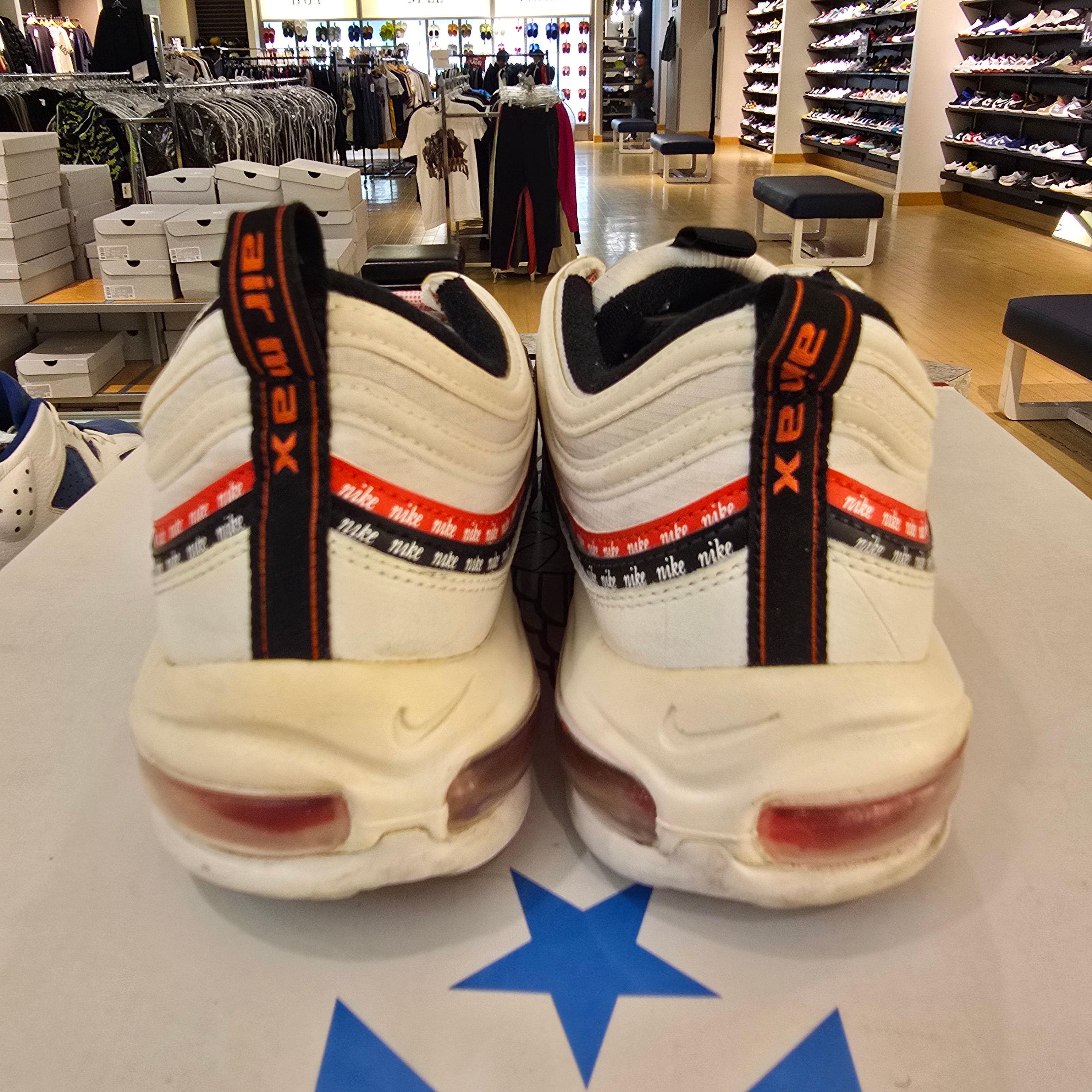 Nike Air Max 97 Sketch Logo White Black Red SZ 12 USED NO BOX